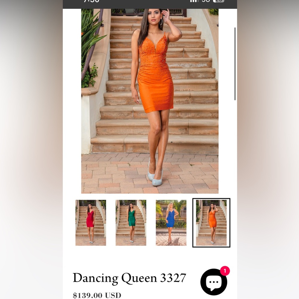 Dancing Queen size XS orange dress
